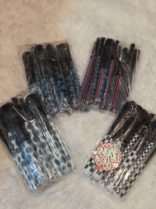 10-Piece Western Makeup Brush Set I Vibrant Designer Collection