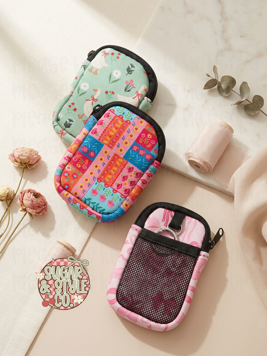 Keychain Wallet Pouch I Small Zipper Coin Purse with Key Ring and Pocket Organizer