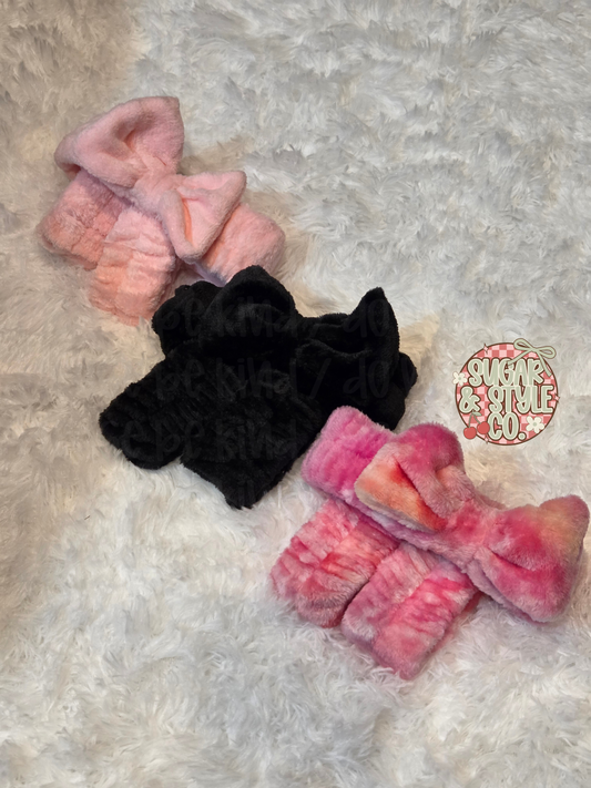 Spa Headband and Wrist Wash Band Set | Soft Skincare and Makeup Routine Accessories